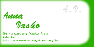 anna vasko business card